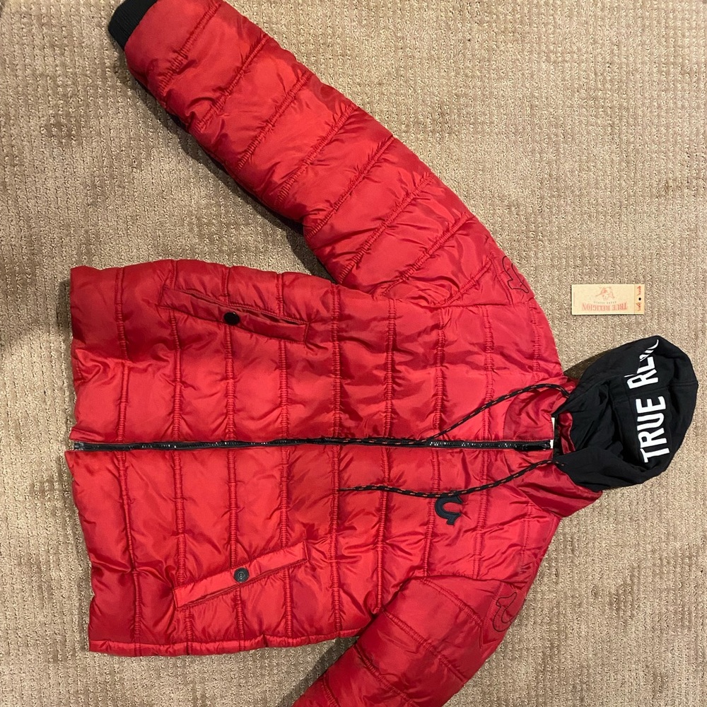 True religion puffer jacket with removable hood